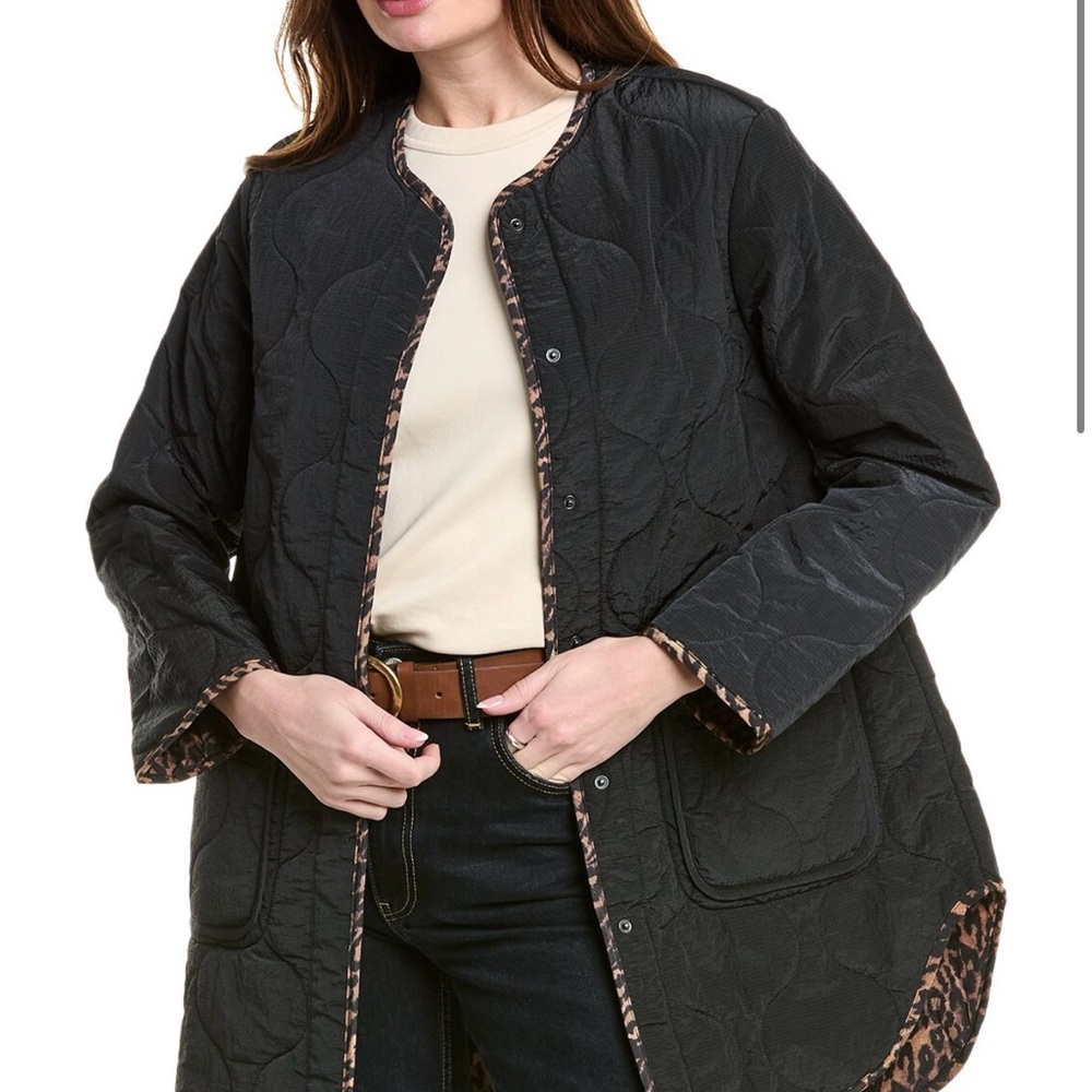 Allsaints Women's Phyllis Reversible Leopard Print Liner Jacket NWT Sz US 8 UK12